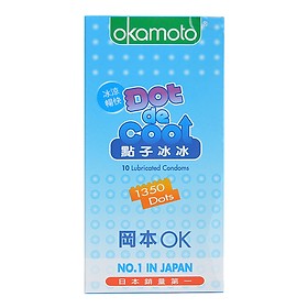 bao cao su okamoto dot de cool số 1 nhật bản( hộp 10 cái )